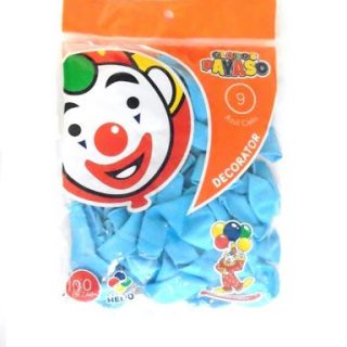GLOBO NUM 9 C/100 AZUL PAYASO HI TECH