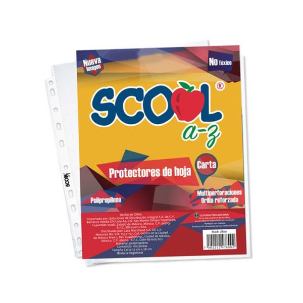MICA PROTECTOR DE HOJAS CARTA SCOOL