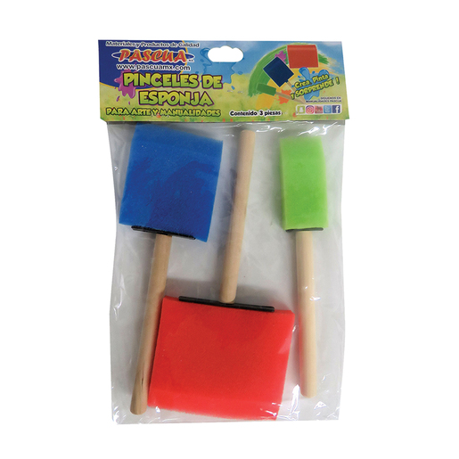 PINCELES DE ESPONJA PASCUA C/3 DIF TAMAÑO