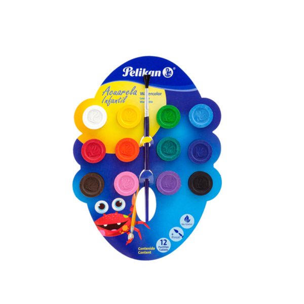 ACUARELAS C/12 PELIKAN INFANTIL CARTON