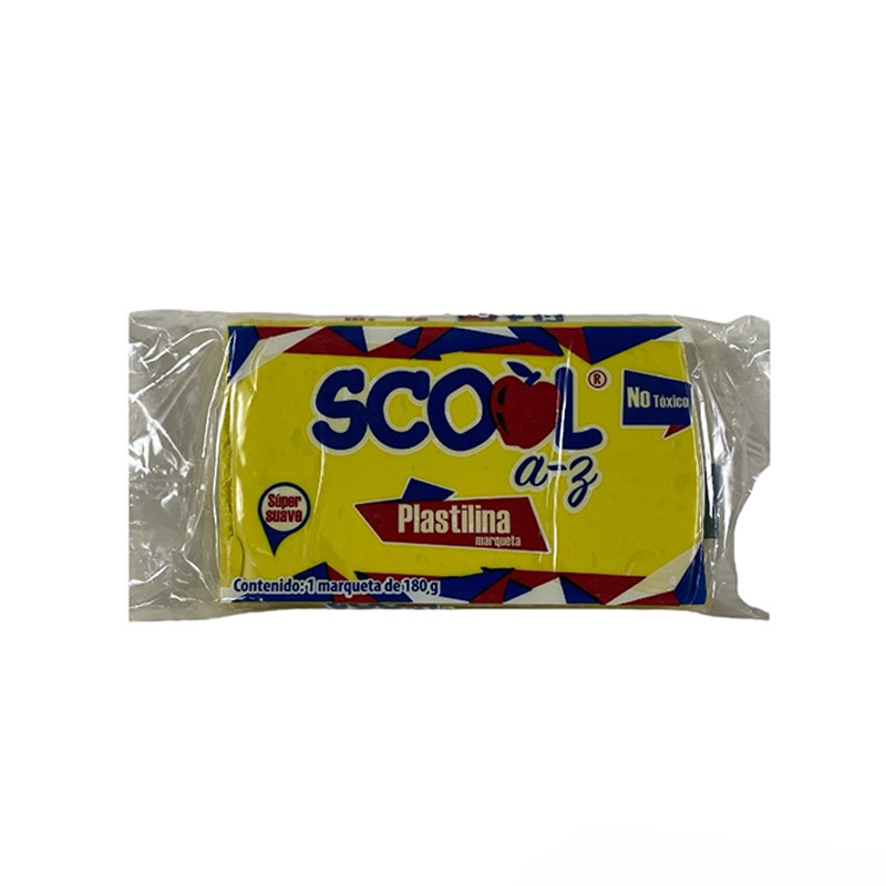 PLASTILINA BARRA AMARILLO 180GR SCOOL