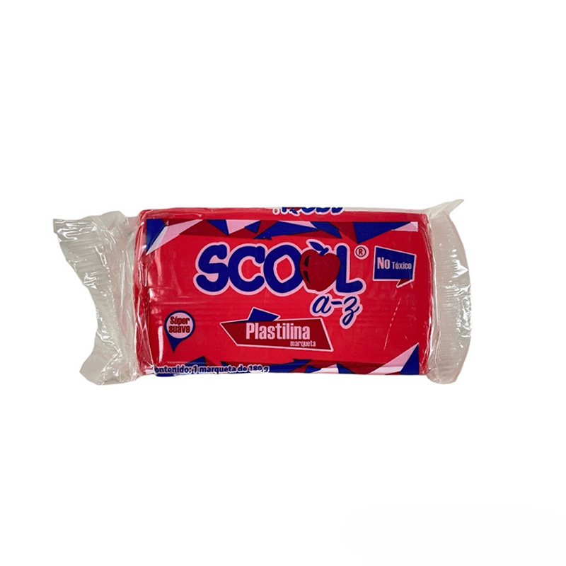 PLASTILINA BARRA ROJO 180GR SCOOL