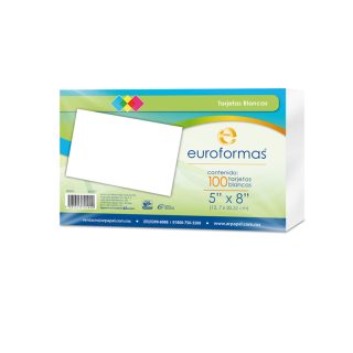 TARJETA Bristol TRABAJO BCA 5*8 EUROMAC 100 12*20