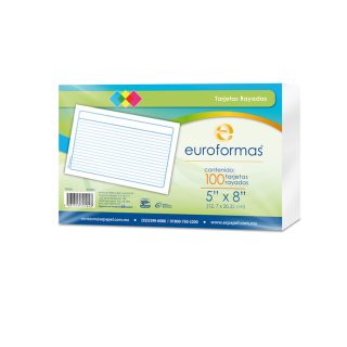 TARJETA Bristol TRABAJO RAYA 5*8 EUROMAC 100 12*20