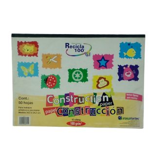 BLOCK DOBLE CARTA CONSTRUCCION COLORES 50H 34.5*24.2CM IRASA