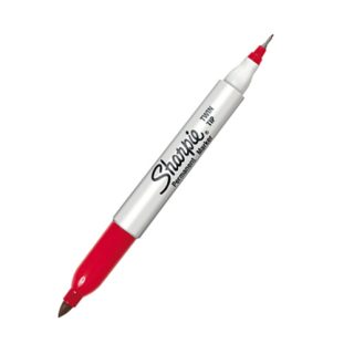PLUMON SHARPIE TWIN DOBLE PUNTA ROJO INDELEBLE