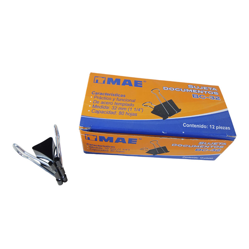 SUJETA DOCUMENTOS MAE BC-32 32MM C/12 PZAS