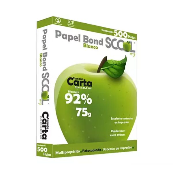 HOJA SCOOL T/C BCA, 75 GRS, 92% BLANCURA, VERDE C/500H
