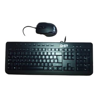 KIT TECLADO Y MOUSE ALAMBRICO USB GHIA GAC-004 NEGRO