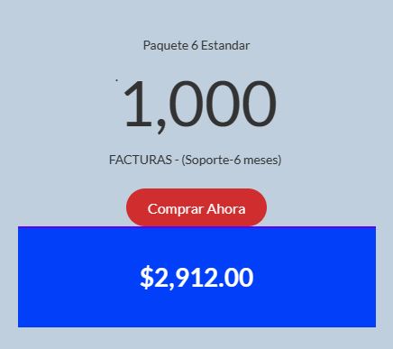 Paquete 6 Estandar . 1,000 FACTURAS - (Soporte-6 meses)