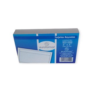 TARJETA BRISTOL BIBLIOGRAFICA RAYA 3*5 EUROMAC C/100, 7*12CM