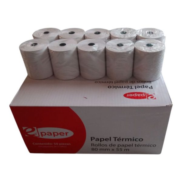 ROLLO DE PAPEL 80*70 TERMICO PAQ C/50 piezas
